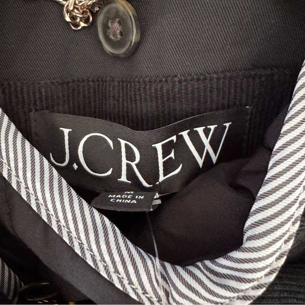 J Crew Long Barn Jacket in Black Waxed Cotton Twill | NWT - Picture 10 of 15